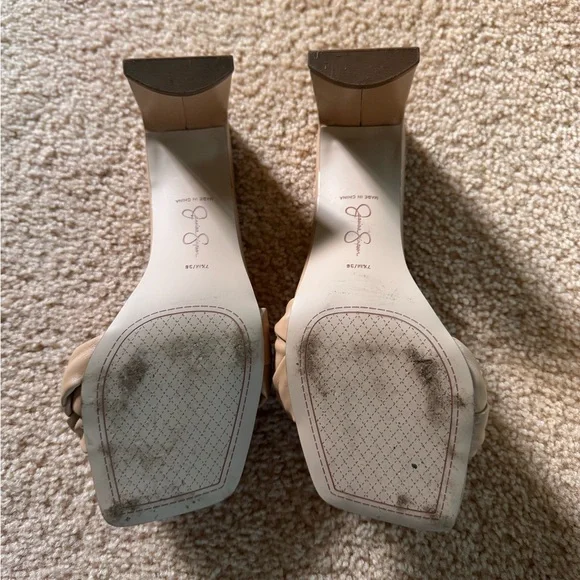 Jessica Simpson Sassia Nude Braided Heel Sandals - Picture 4 of 4